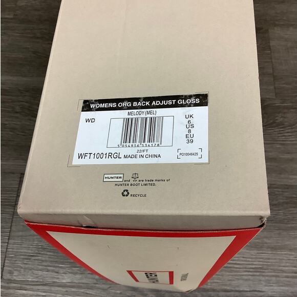 HUNTER Sz 8 Melody Blue Gloss Original Back Adjustable Rain Boots Pull On LM1-38 - Picture 10 of 10